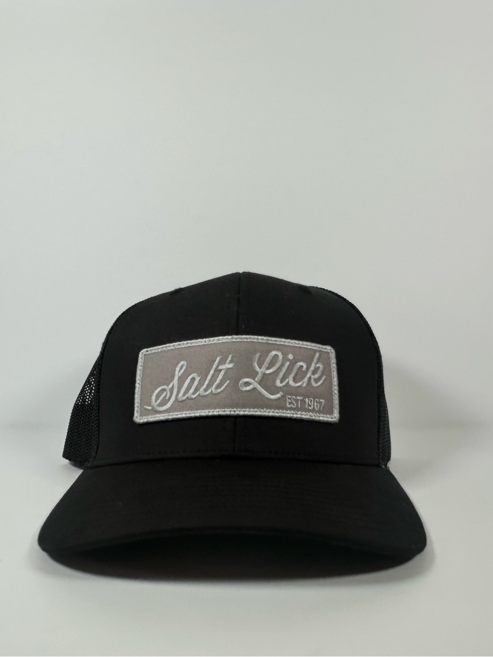 Salt Lick Black Trucker Hat with Gray Patch - Salt Lick